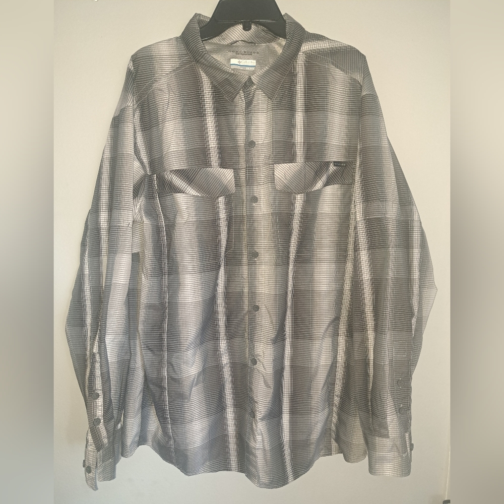Columbia Omni-Shade Plaid Long Sleeve Shirt Size XXL